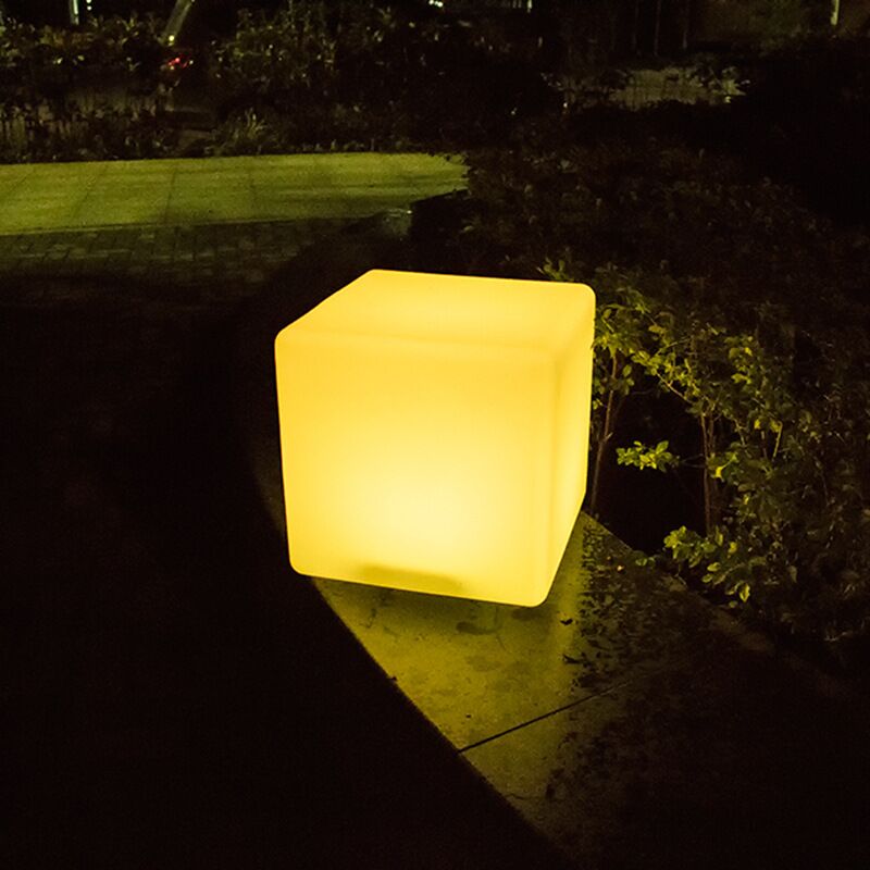 20cm LED Cube | Glow LED Cube 8 inch Shape Light Rechargeable and Cordless Decorative Light with 16 RGB Colors and Remote Control