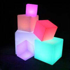 30cm LED Cube Seat | 20cm PE multi color changing lighting led outdoor cube seat IP65 Waterproof