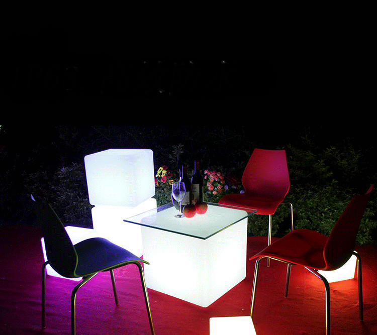 40cm LED Cube Seat | Glow LED Cube 16 inch Shape Light Rechargeable and Cordless Decorative Light with 16 RGB Colors and Remote Control