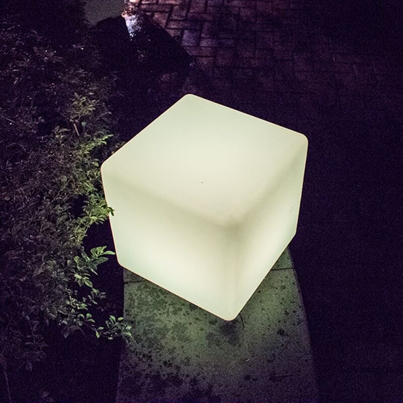 Rechargeable LED Cube Light | China Factory Wholesale Light up Furniture PE Material Sitting Cube Light 20cm
