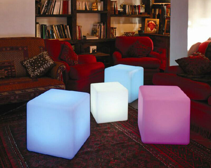 60cm LED Cube Chair | 60CM 100 unbreakable led Furniture large chairtable Magic Dic LED Remote controll square cube luminous light for outdoor