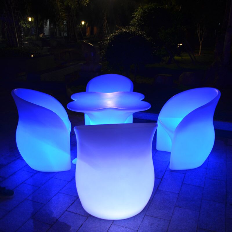 LED Chairs | RGB 16 Colors Garden Patio Sets led furniture led chairs led light table rechargeable