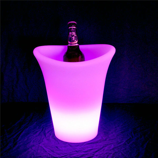 LED Furniture Ice Bucket | Factory whole sale LED plastic flashing Ice cooler Bucket for wine champagne beer