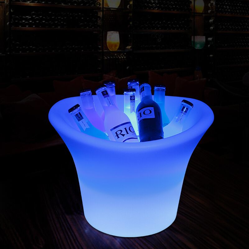 ice bucket lights | PE Plastic Color Changing led illuminated lighted ice bucket with Remote Controller