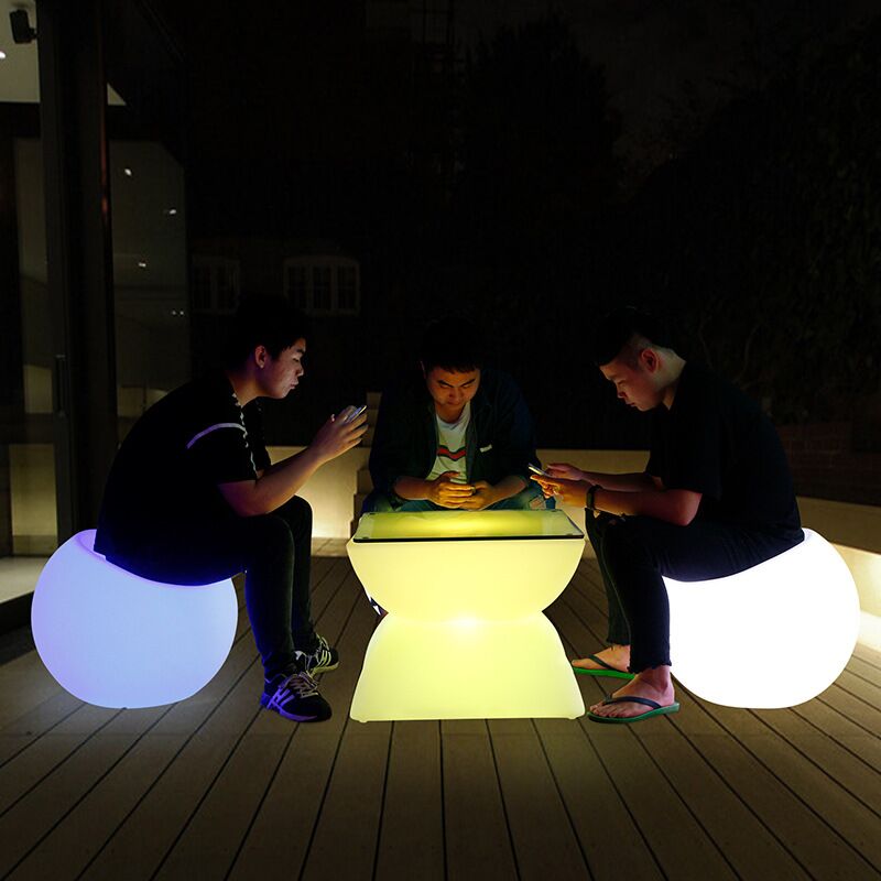 led light sofa | Light up home LED furniture sofa set Color Changing Remote Control garden luxury sofa