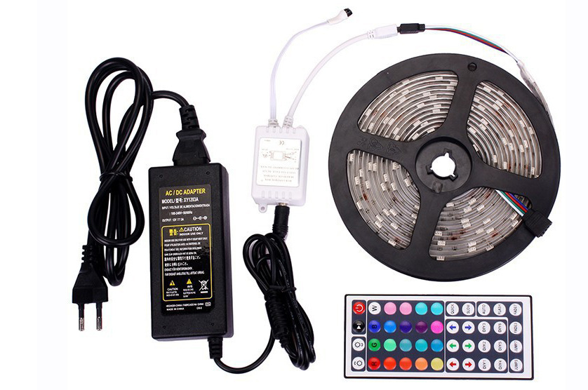 5050 LED Strip kit | 5M164 Ft 300leds 5050 rgb led strip kit with Flexible Strip Light 44 Key IR Remote Control Power Supply
