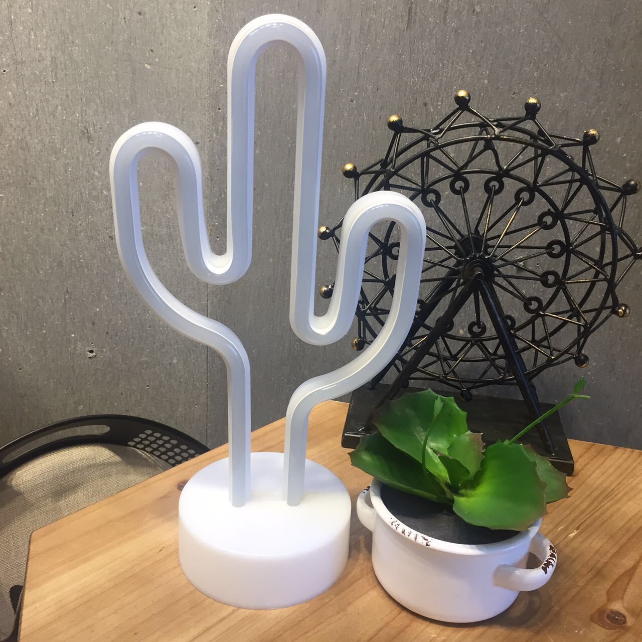 Cactus Neon Signs | Cactus Neon Signs LED Neon Light Sign with Holder Base for Party Supplies Neon Table Lamp