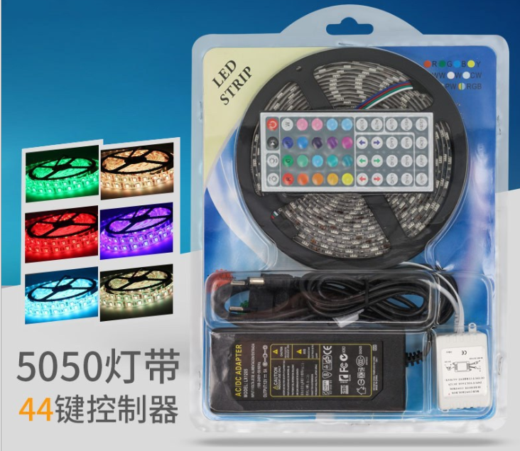 LED Strip Kit | 5M164 Ft 300leds 5050 rgb led strip kit with Flexible Strip Light 44 Key IR Remote Control Power Supply