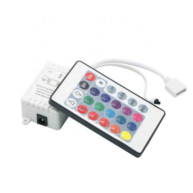 led rgb controller | SMD5050 3528 RGB LED Strip Light 24 Key RGB IR Remote Controller 12 24v