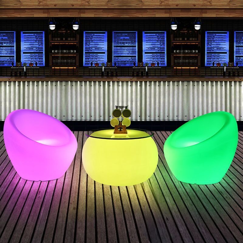 led pool table | D68H41cm RGB led light bar table glow outdoor Rechargeable led light up furniture with UKUSEUAU Adapter