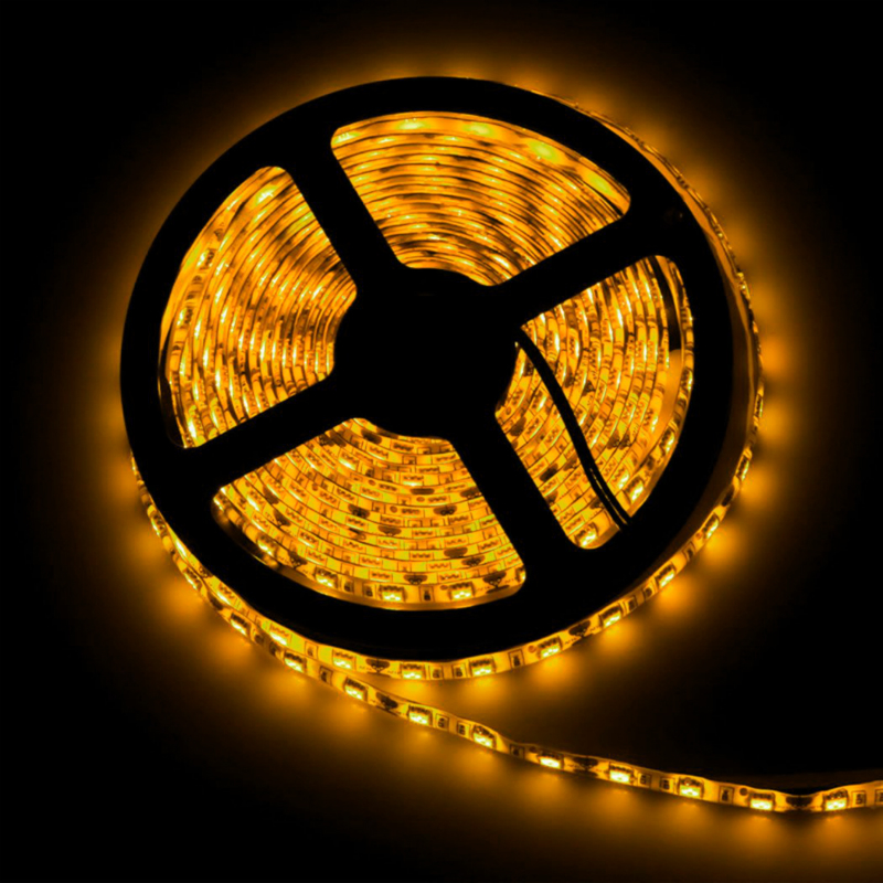adhesive backed led lights | 12v yellow color LED strip lighting IP65 SMD5050 60LEDM LED strip