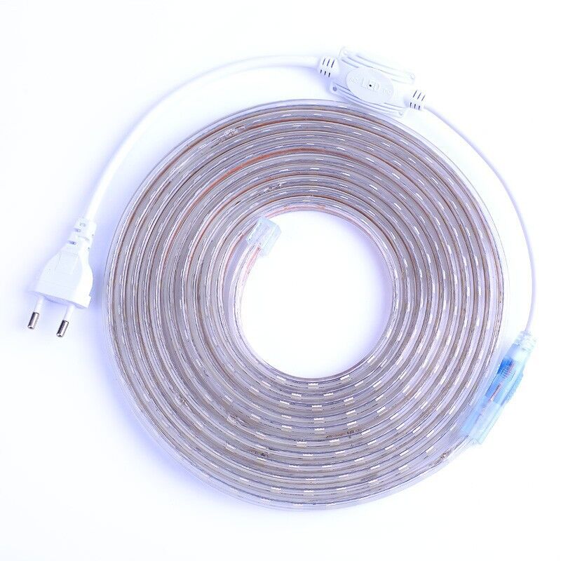 230v led strip light | LED Strip 230 v Cool White 5050 60d Waterproof 220v Strip 100m per roll With Plug