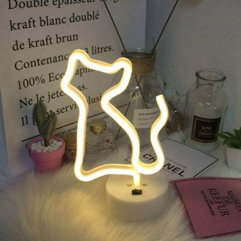 cat neon sign | Wall Decoration LED Animal Neon Cat Night Light Sign for Room as Kids Gift