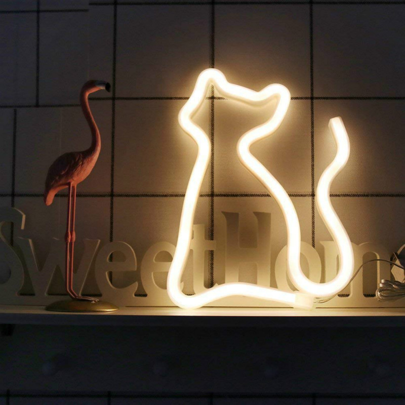 cat neon | Wall Decoration LED Animal Neon Cat Night Light Sign for Room as Kids Gift