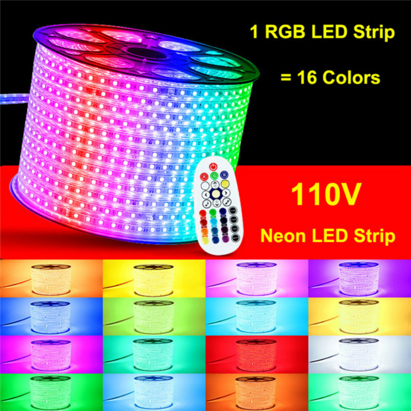 high voltage rgb led strip | High Brightness Waterproof RGB SMD 5050 3528 Flexible LED Light Strip 220V 110V