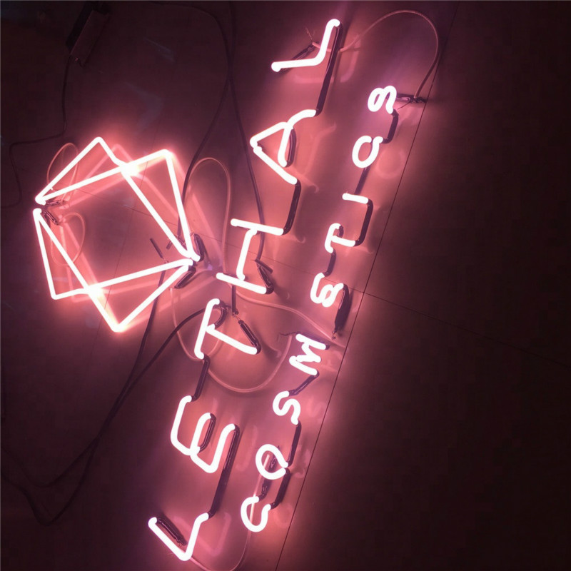 led sign light | Manufacturer Customized 12V Ultra Bright LED Light Sign Amazon Lethal Cosmetics Glass Neon Sign