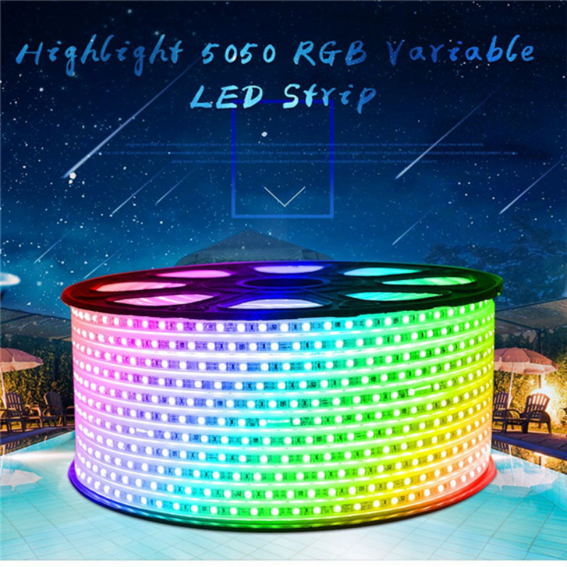 led strip 220v | High Brightness Waterproof RGB SMD 5050 3528 Flexible LED Light Strip 220V 110V