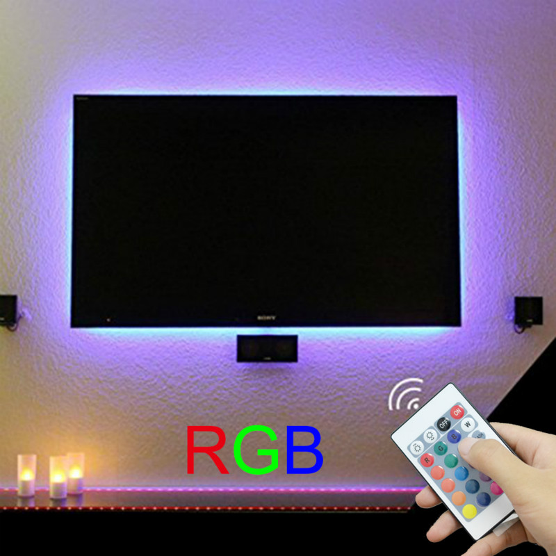 led tv light strip | LED TV USB Backlight Light Kit Multicolor Computer RGB LED Light Strip Kit