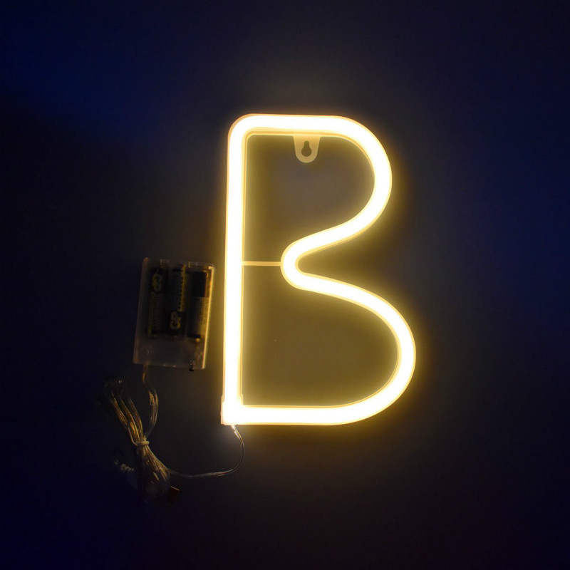 letter b | Warm White Alphabet Neon Light Wall Decoration 22cm Letter B Art Craft