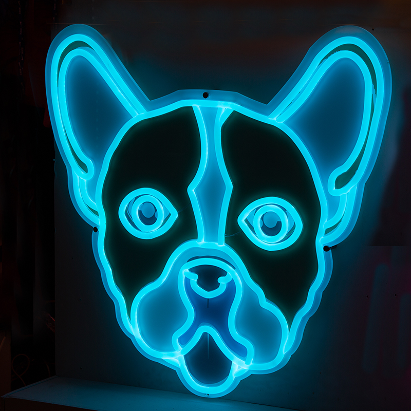 neon dog | Hanging Back Panel Puppy Dog Outdoor Acrylic Neon Light Sign Blue Color