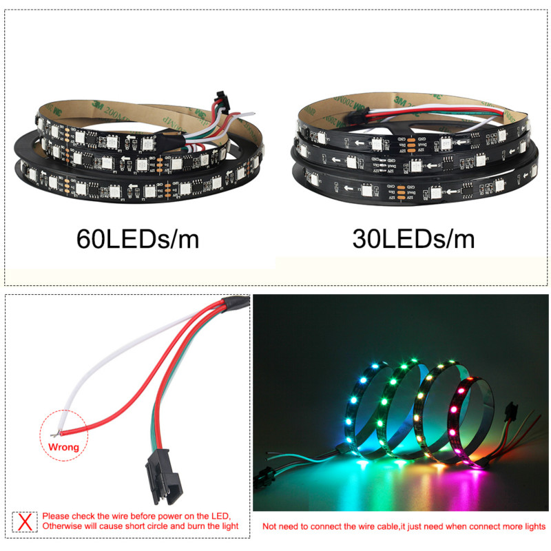 strip light music sensor | Music Reactive LED Strip Set Dream Color WS2811 164ft RGB LED Strip 5050 Kit