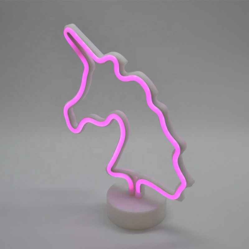 led night light unicorn | LED Custom Table Neon Light Home Desktop Light LED Unicorn Night Light for Bedroom Kids Decoration