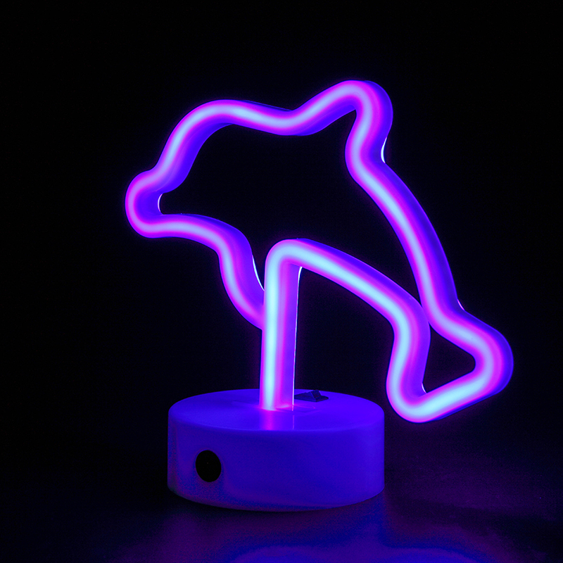 neon dolphin | LED Dolphin Neon Light Birthday Gifts Blue Color LED Restaurant Table Lamp