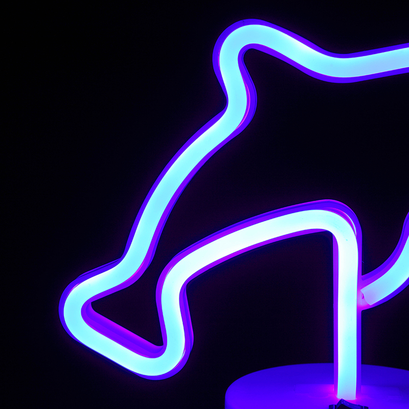 neon sign lamp | LED Dolphin Neon Light Birthday Gifts Blue Color LED Restaurant Table Lamp