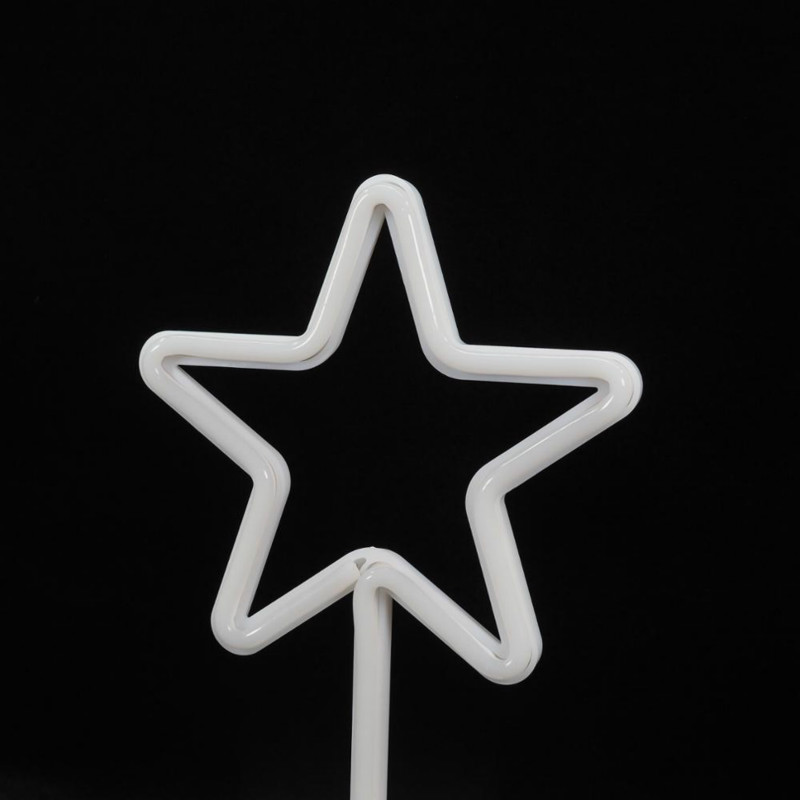 | Star Shaped LED Neon Table Lamp with Round Stand Battery Operated Powered