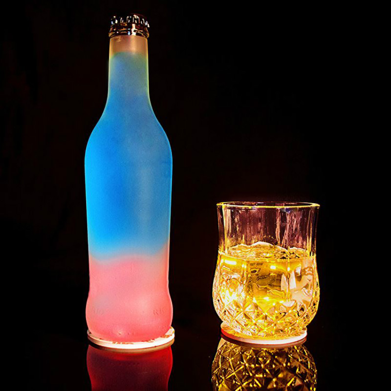 bottle sticker led | Factory Wholesale LED Coaster Sticker Light Drink Cup Bottle OEM Available