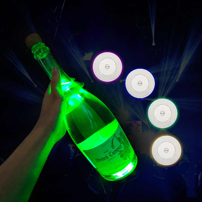 led bottle light sticker | Factory Wholesale LED Coaster Sticker Light Drink Cup Bottle OEM Available