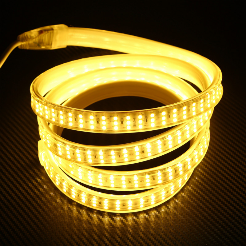 3000K SMD 2835 220V LED Strip | 276Ledsm SMD 2835 220V LED Strip Threw Row flexible Waterproof High Voltage LED Strip Light