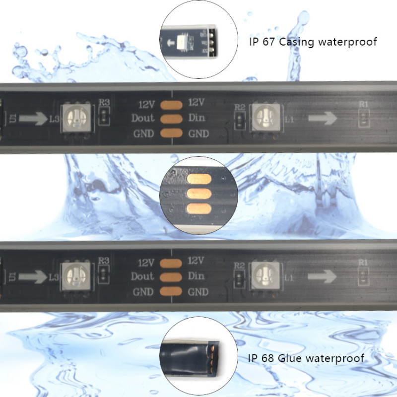 Waterproof WS2811 LED Strip | Digital Tape WS2811 IC 12V 144W 60LED 20Pixel RGB 5050 ws2811 LED Strip