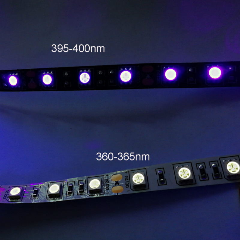 UV LED Light Strips | UV LED Strip Purple UV C Germicidal Purple Led Light Strip 254nm 360nm 365nm 455nm UV Led Strips