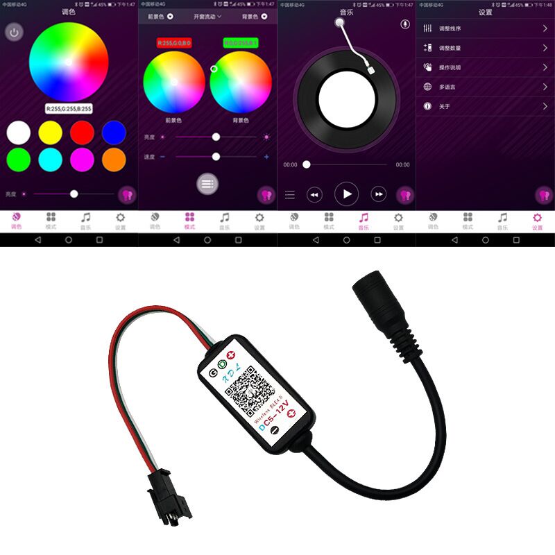 led controller 2811 | Mini LED Bluetooth Controller 5 12V Dream Color LED Strip APP Controller WS2811 Pixel