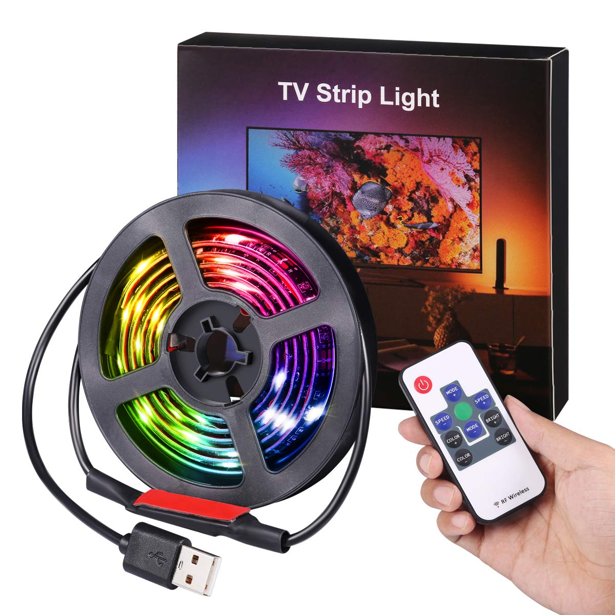 TV backlight strip ambilight | Ambilight TV USB LED Strip light 5050 RGB Dream color ws2812b strip for TV Desktop PC Screen Backlight lighting