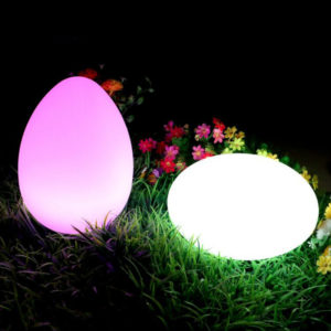 D28xH17cm Flat LED Ball | 12 Inch Egg Shape LED Night Lights Rechargeable and Cordless Decorative Flat LED Ball