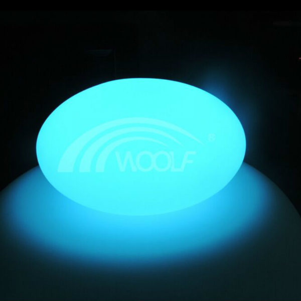 Boule LED Plate D32xH20cm | Lumière d'ambiance LED Rechargeable Télécommande LED Oeuf Lumières IP65 Étanche 16 pouces RVB Couleurs Plat LED Boule