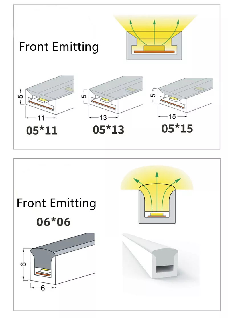 | Alta luz de pared LED larga lineal flexible impermeable al aire libre Ultra Bight 6500K luces de neón flexibles