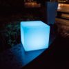 LED Chair | Glow LED Cube 8 inch Shape Light Rechargeable and Cordless Decorative Light with 16 RGB Colors and Remote Control