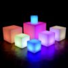 60cm LED Cube Seat | 20cm PE multi color changing lighting led outdoor cube seat IP65 Waterproof