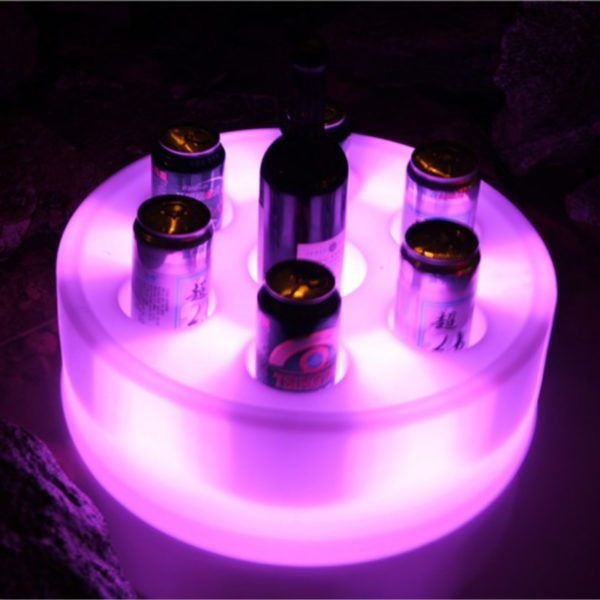 Plateau de service Hotal | Plateau de service de vin de lumière LED imperméable de piscine pour la décoration de partie de boîte de nuit de barre