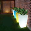 LED Bloempot | Plastic led bloempotten verlichten potten verlichting pot PE materiaal en hoge vierkante vorm RGB LED planter LED bloempot