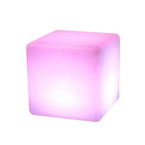 Outdoor LED Cube | China Factory Wholesale Light up Furniture PE Material Sitting Cube Light 20cm