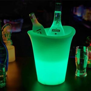 RGB LED Ice Bucket | Factory whole sale LED plastic flashing Ice cooler Bucket for wine champagne beer