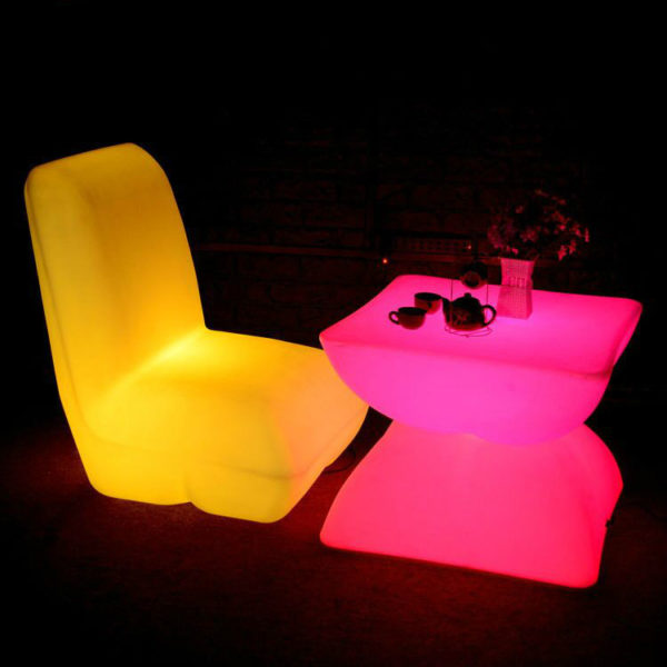 RGB LED Light Sofa | Commercial illuminated light up sofa chair PE material led furniture sofa for Swimming Pool