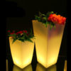 led light flower pots | Plastic led flower pots light up pots lighting pot PE Material and High square shape RGB LED planter LED Flower Pot