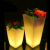 vasos de flores com luz led | Vasos de flores de led de plástico iluminam vasos de iluminação pote material pe e forma quadrada alta rgb plantador led vaso de flores