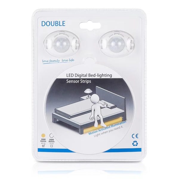 Bande lumineuse pour lit double | Lit rond flexible de lumière de bande de capteur d'éclairage de lit numérique de LED