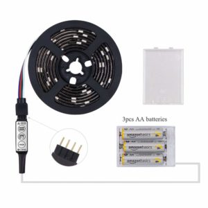 batterie led bande | Bande lumineuse LED RGB bande lumineuse éclairage Flexible alimenté par batterie contrôle manuel 3 touches bande lumineuse de batterie à changement de couleur